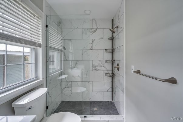 Bathroom, Glass Shower, Interior, Marble Walls