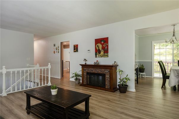 Fireplace, Interior, Wood Texture Flooring