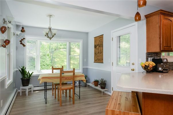 Chandelier, Dining room, Interior, Pendant Lights, Wood Texture Flooring