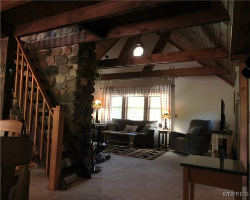 Interior, Living room, Stone Walls, Wooden Beams