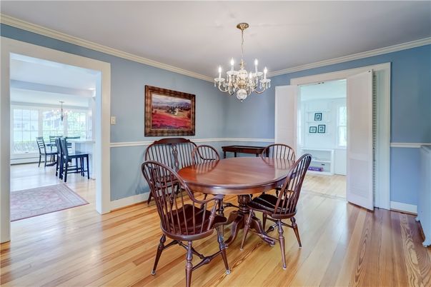 Chandelier, Dining room, Interior, Wood Texture Flooring