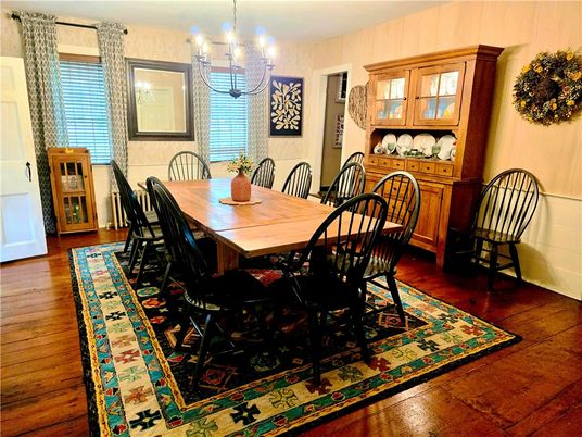Chandelier, Dining room, Interior, Wood Texture Flooring