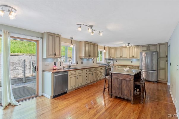 Interior, Kitchen, Stainless Steel Appliances, Wood Texture Flooring
