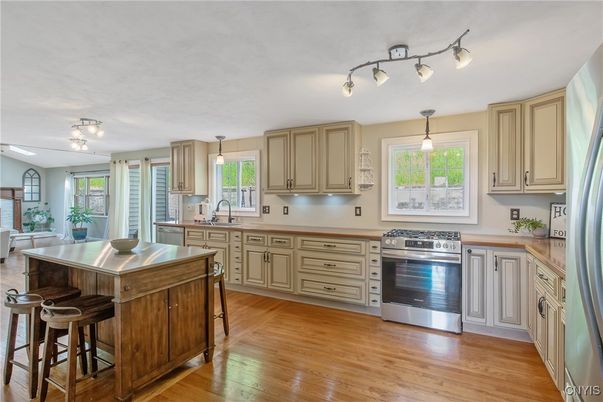 Interior, Kitchen, Stainless Steel Appliances, Wood Texture Flooring