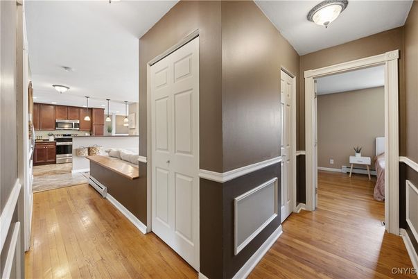 Interior, Kitchen, Pendant Lights, Stainless Steel Appliances, Wood Texture Flooring