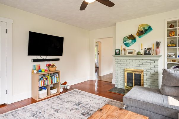 Fireplace, Interior, Wood Texture Flooring