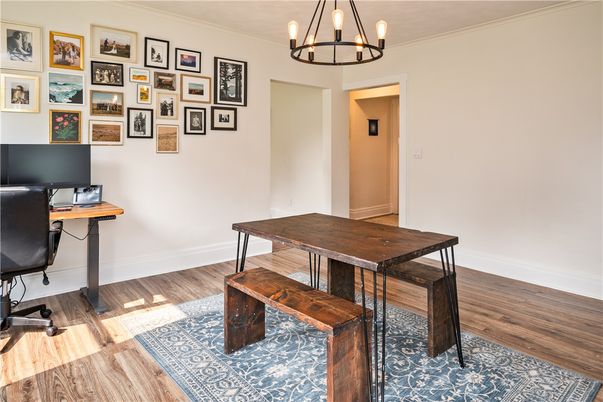Chandelier, Home Office, Interior, Wood Texture Flooring