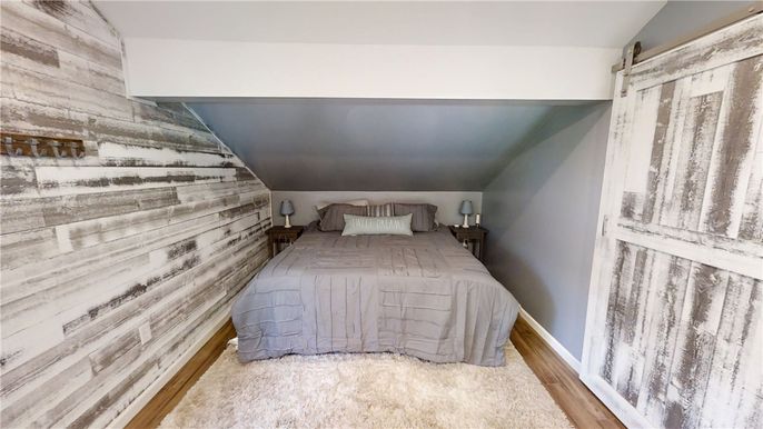 Bedroom, Interior, Wood Texture Flooring, Wooden Walls