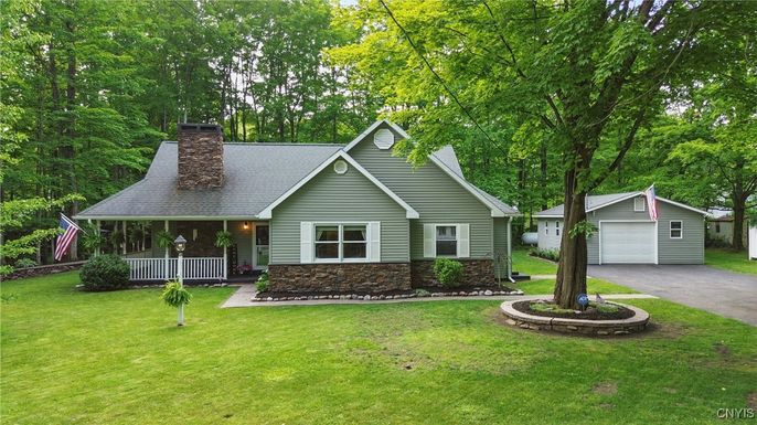 Backyard, Detached Garage, Exterior, Facade, Ranch