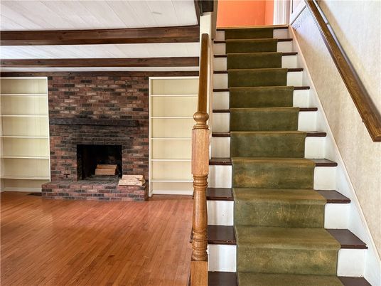 Fireplace, Interior, Wood Texture Flooring