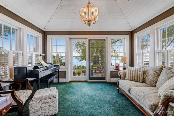 Chandelier, Interior, Living room, Piano, Sun Room