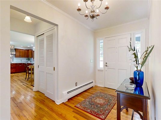 Chandelier, Interior, Kitchen, Recessed Lighting, Wood Texture Flooring