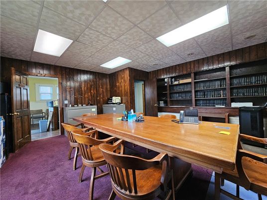 Home Office, Interior, Recessed Lighting, Wooden Walls