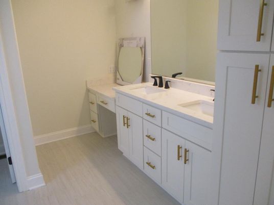 Bathroom, Dual Sink Vanities, Interior, Wood Texture Flooring