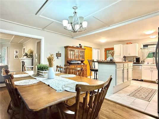 Chandelier, Dining room, Interior, Kitchen, Wood Texture Flooring