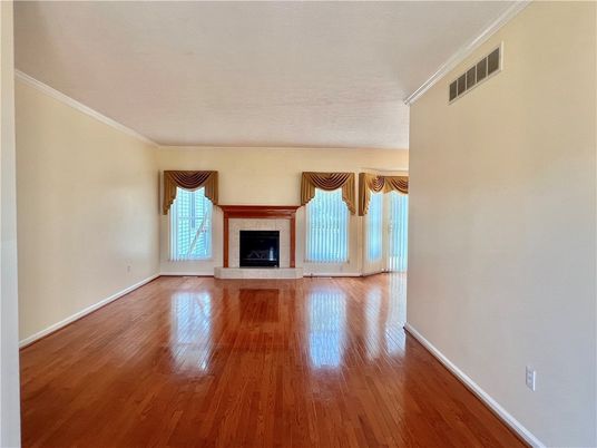 Empty room, Fireplace, Interior, Wood Texture Flooring