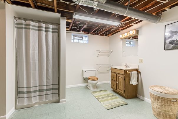 Bathroom, Interior, Wooden Beams