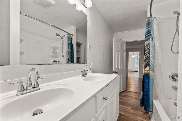 Bathroom, Dual Sink Vanities, Interior, Wood Texture Flooring