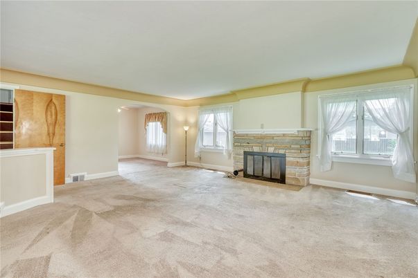 Empty room, Fireplace, Interior