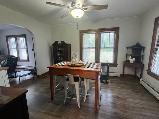 Dining room, Interior, Wood Texture Flooring