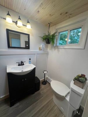 Bathroom, Interior, Wooden Ceilings, Wood Texture Flooring