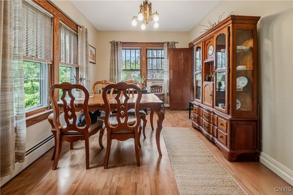 Chandelier, Dining room, Interior, Wood Texture Flooring