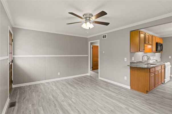 Interior, Kitchen, Wood Texture Flooring