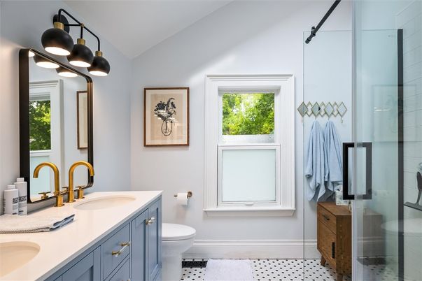 Bathroom, Dual Sink Vanities, Glass Shower, Interior
