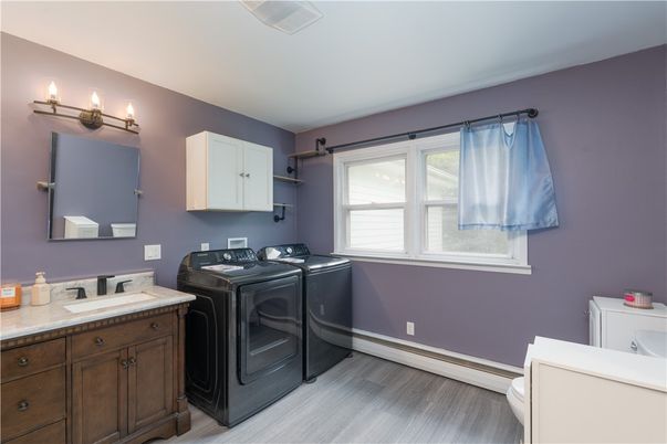 Interior, Washer, Wood Texture Flooring