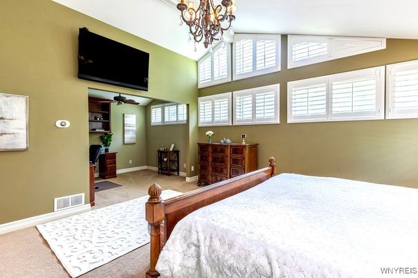 Bedroom, Chandelier, Interior