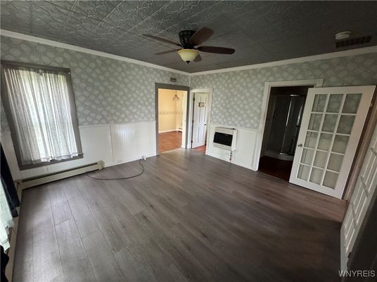 Empty room, Fireplace, Interior, Wood Texture Flooring