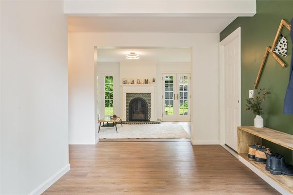 Fireplace, Interior, Wood Texture Flooring