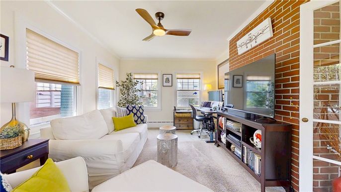 Home Office, Interior, Living room, Stone Walls