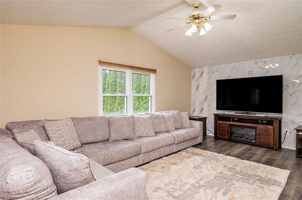 Interior, Living room, Marble Walls, Wood Texture Flooring