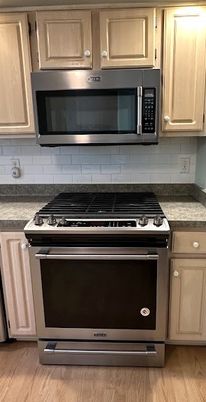 Interior, Kitchen, Stainless Steel Appliances, Wood Texture Flooring