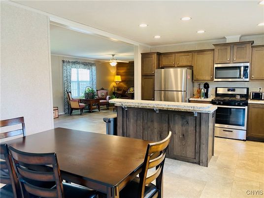 Dining room, Interior, Kitchen, Recessed Lighting, Stainless Steel Appliances