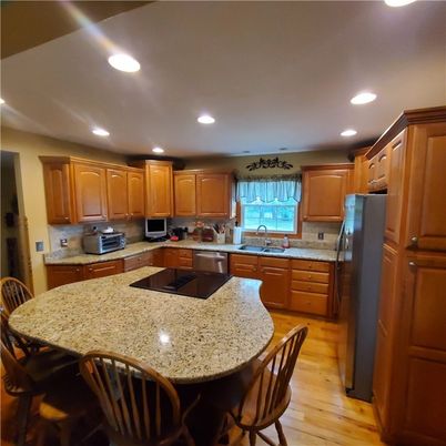 Interior, Kitchen, Recessed Lighting, Wood Texture Flooring