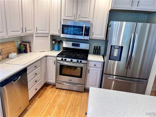 Interior, Kitchen, Stainless Steel Appliances, Wood Texture Flooring