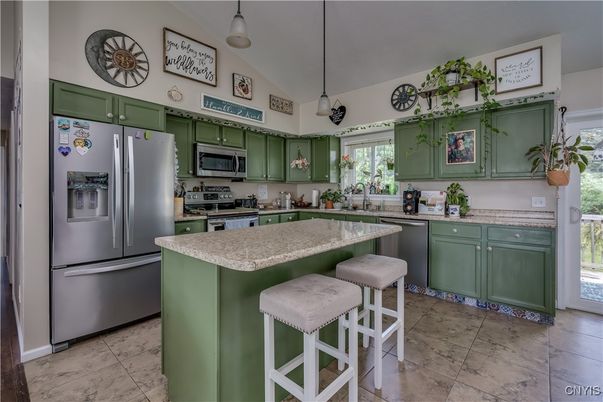 Interior, Kitchen, Pendant Lights, Stainless Steel Appliances
