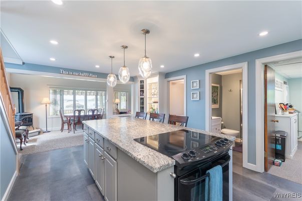 Dining room, Interior, Kitchen, Pendant Lights, Recessed Lighting