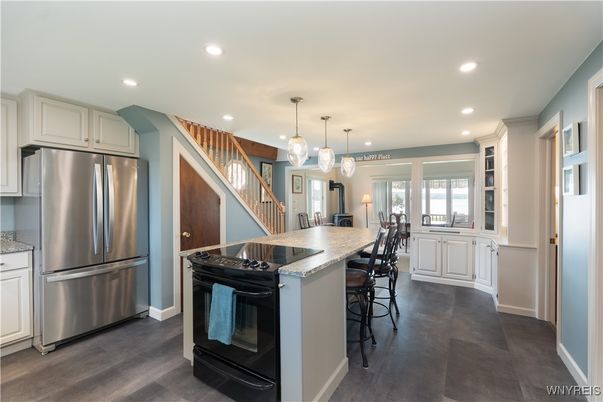 Interior, Kitchen, Pendant Lights, Recessed Lighting, Stainless Steel Appliances