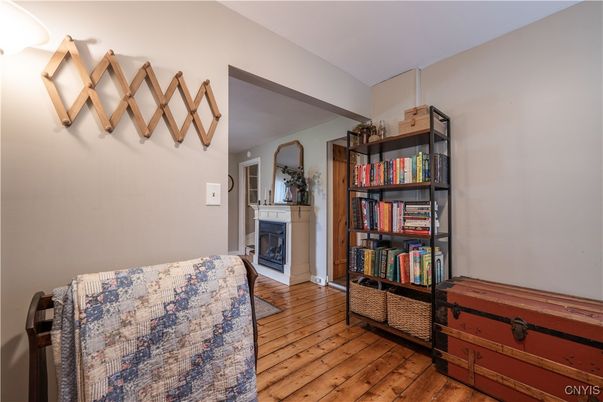Bedroom, Fireplace, Interior, Wood Texture Flooring