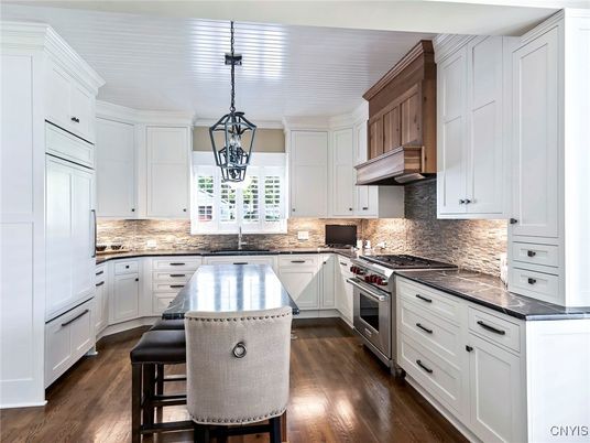 Interior, Kitchen, Pendant Lights, Wood Texture Flooring