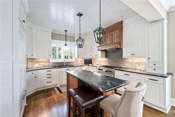 Interior, Kitchen, Pendant Lights, Wood Texture Flooring