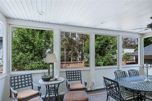 Dining room, Interior, Recessed Lighting, Sun Room, Wood Texture Flooring