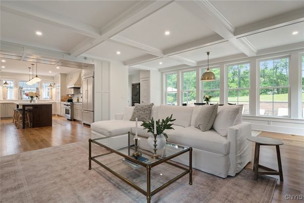 Interior, Kitchen, Living room, Pendant Lights, Recessed Lighting, Stainless Steel Appliances, Wood Texture Flooring