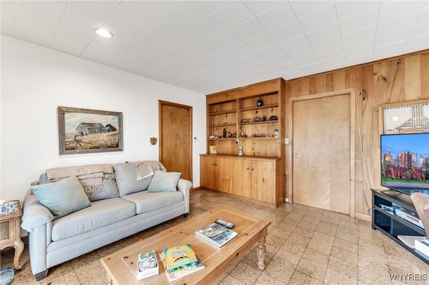 Interior, Living room, Recessed Lighting, Wooden Walls