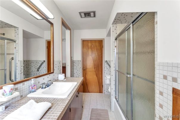 Bathroom, Glass Shower, Interior, Tile Countertops