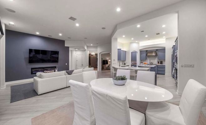 Dining room, Interior, Kitchen, Living room, Recessed Lighting