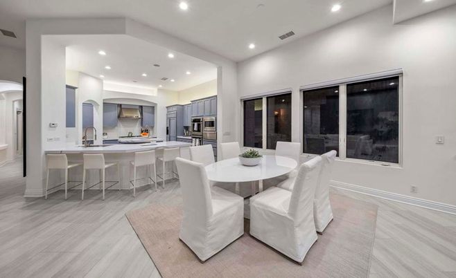 Dining room, Interior, Kitchen, Recessed Lighting, Stainless Steel Appliances